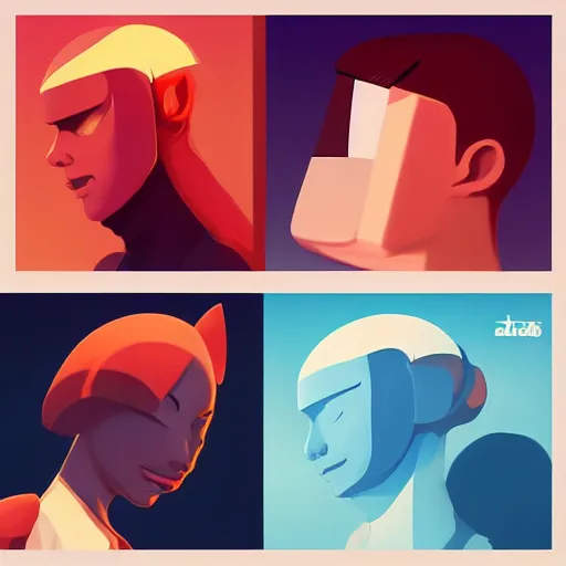 Image similar to face icon stylized minimalist atari, loftis, cory behance hd by jesper ejsing, by rhads, makoto shinkai and lois van baarle, ilya kuvshinov, rossdraws global illumination