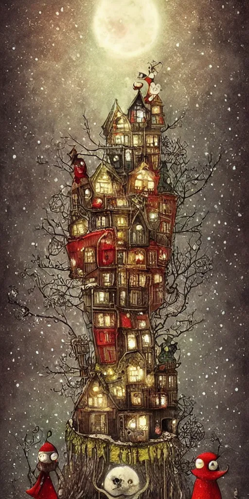 Prompt: a santa scene by alexander jansson