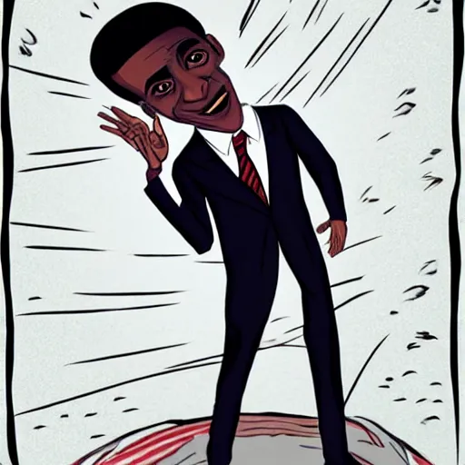 Image similar to Barrack Obama in the style of Junji Ito