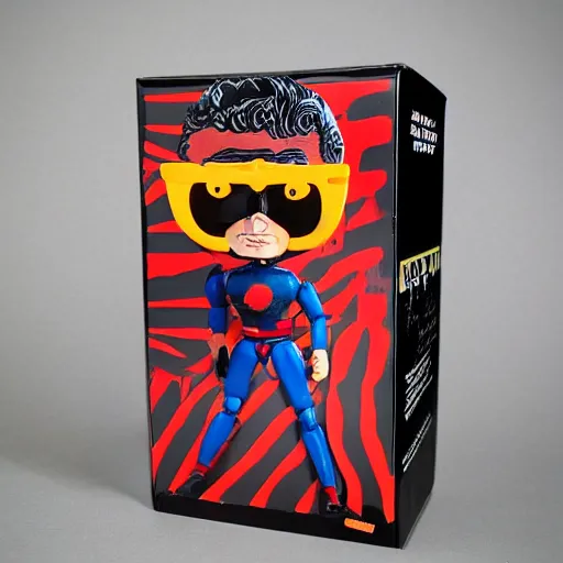 Image similar to stereoscopic ibid, stop motion vinyl action figure, plastic, toy, butcher billy style