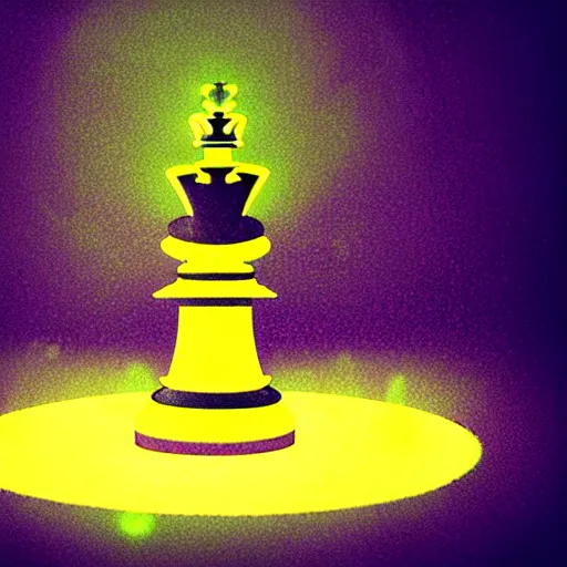 Image similar to underwater tintype photo of a queen chess piece made of led lights, Puddles, Isometric 3D Fantasy, smooth 3D Illustration, Cinematic Matte Painting, soft render, volumetric lighting , worm eye view,