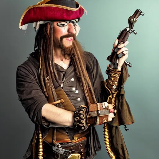 Image similar to A steampunk pirate