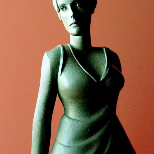 Prompt: paper statue of charlize theron