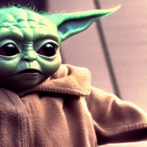 Prompt: a film still of baby yoda's son as a baby in star wars realistic, detailed