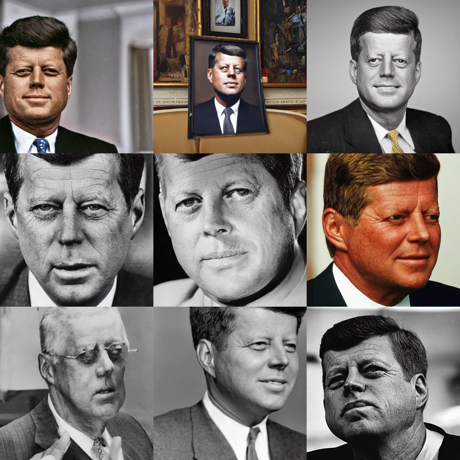 Prompt: portrait of john f kennedy, 7 0 years old. photo with 1 5 mm lens. dignifying