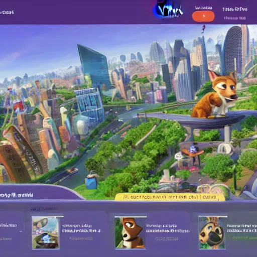 Image similar to The SimCity user interface as applied to Zootopia