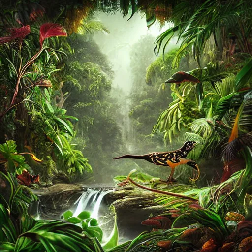 Prompt: jungle cakes, ultra realistic, ultra detailed, lush, beautiful, digital art,