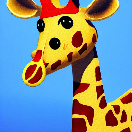 Image similar to Geoffrey the giraffe Toys”R”Us mascot, dynamic lighting, cinematic, establishing shot, extremely high detail, shining, photo realistic, cinematic lighting, intricate line drawings, 8k resolution, oil painting on canvas