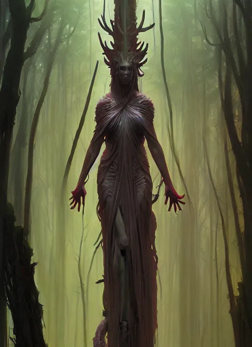 Prompt: Goddess of the forest, trending on Artstation, Greg Rutkowski, Wayne Barlowe