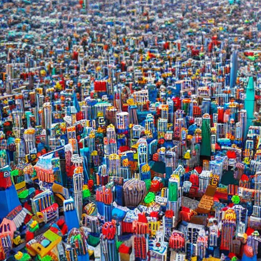 Prompt: city made out of lego