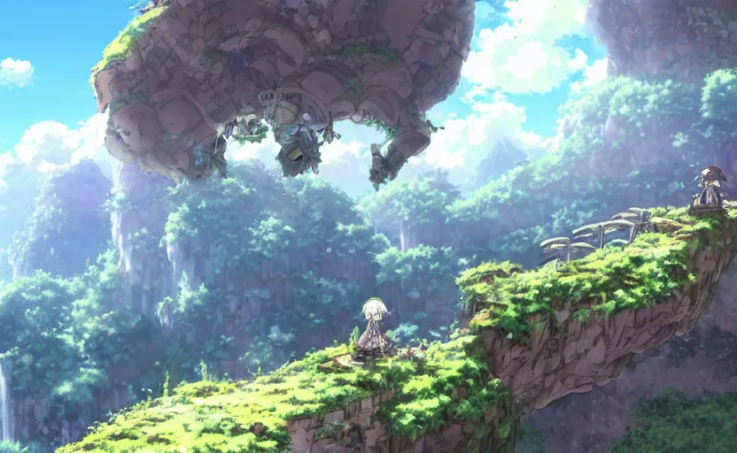 Image similar to made in abyss beautiful scenery, ultra detailed, 8k