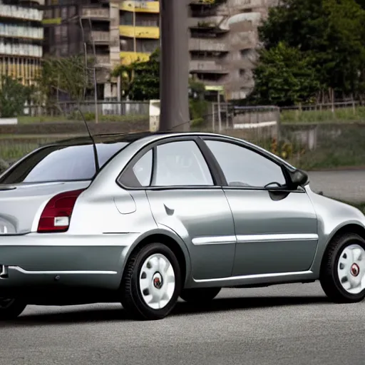 Image similar to Fiat sedan from 2006 rear view,wide angle