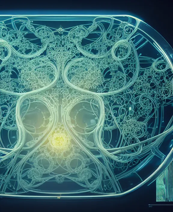 Prompt: intricate opulent transparent clear see - through picture of microbes, biology, fractal, neon lights, clean medical environment, ultra realistic, concept art, art nouveau, photorealistic, octane render, 8 k, unreal engine. art by nori inoguchi and sam kaplan and zachary goulko and christopher marley and artgerm