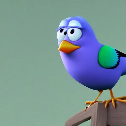 Prompt: Bird Bird as a Pixar character