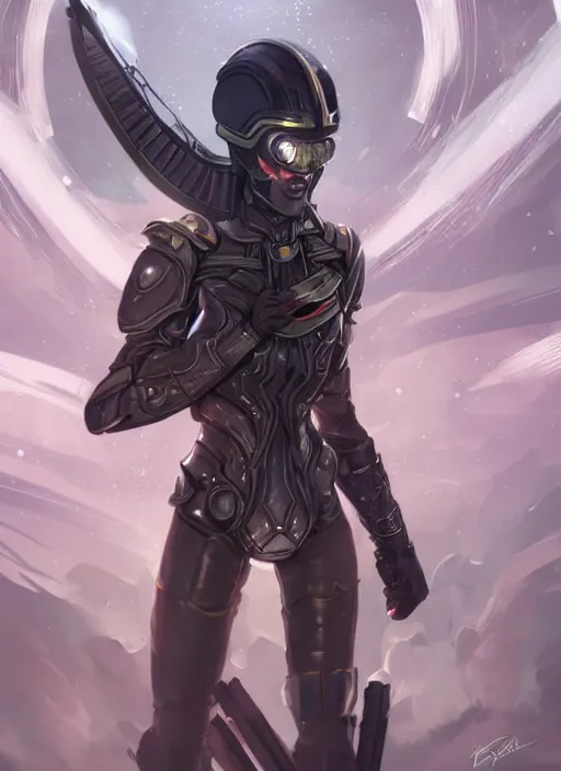 Image similar to of a full body, center frame hyper realistic digital arthero pose of a timepunk war cleric in a futuristic pearl armor, antenna tech helmet, dark gloomy environment. trending on artstation, art by lois van baarle by sung choi by john kirby artgerm style pascal blanche