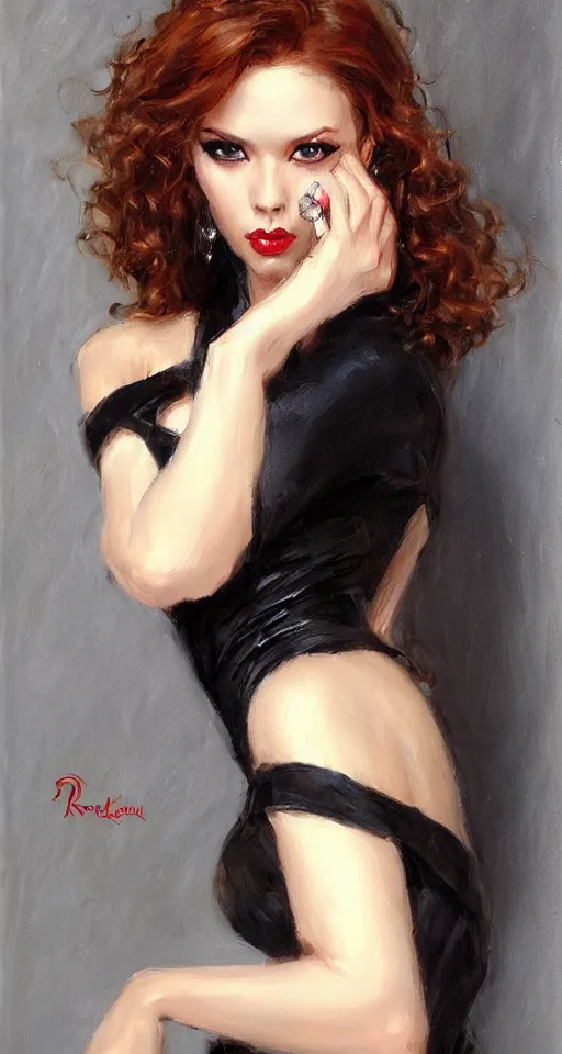 Prompt: black widow by Konstantin Razumov