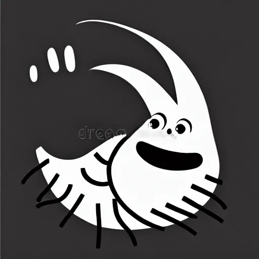 Image similar to book illustration of happy worm character, book illustration, monochromatic, white background, black and white image