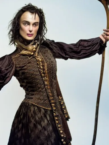 Image similar to a photograph of Keira Knightley as Miranda from the stage production of The Tempest