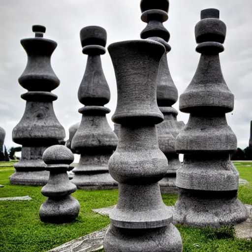 Prompt: giant megalith chess, photography