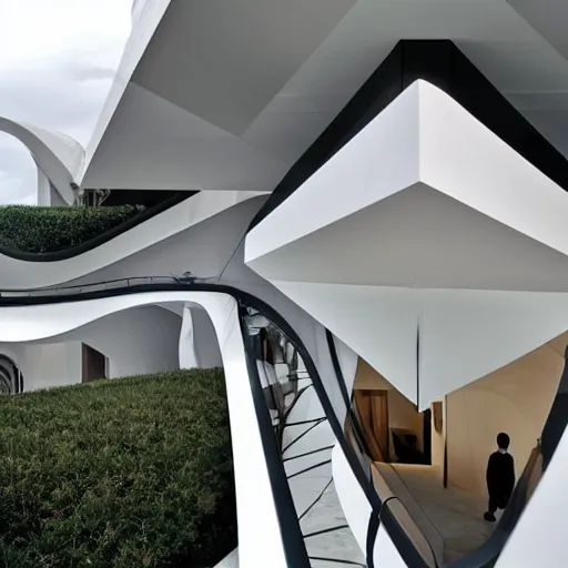 Image similar to house designed by zaha hadid