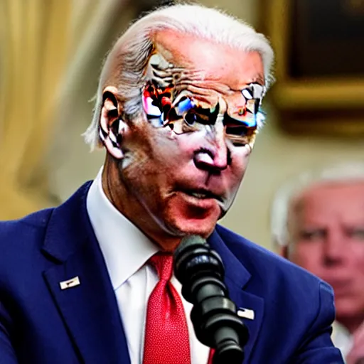 Image similar to joe biden dressed as mr. t testifying in court