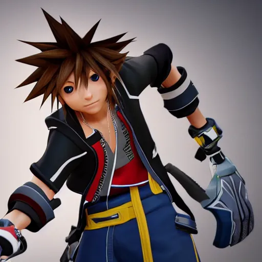 Image similar to sora from kingdom hearts as a character in the legends selection from apex legends, source engine