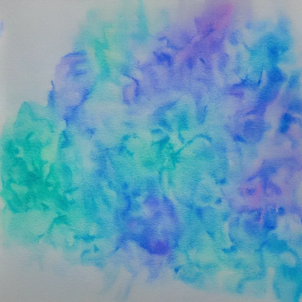 Prompt: aqua to blue ombre, watercolor, wash, light, grainy