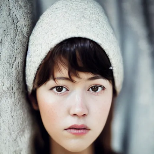 Image similar to a portrait photo of a beautiful young woman who looks like a korean mary elizabeth winstead