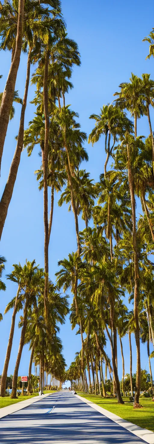 Image similar to photo sidewalk with bike path, palm trees, accessible for the disabled, by professional photographer, 8 k resolution, photo, high quality