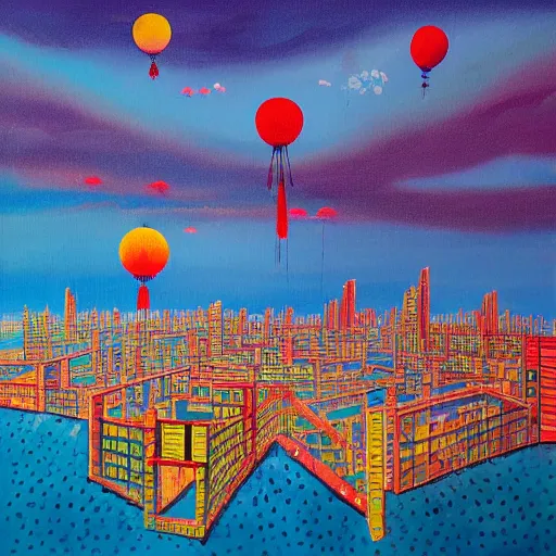 Prompt: floating city, mai anh tran,