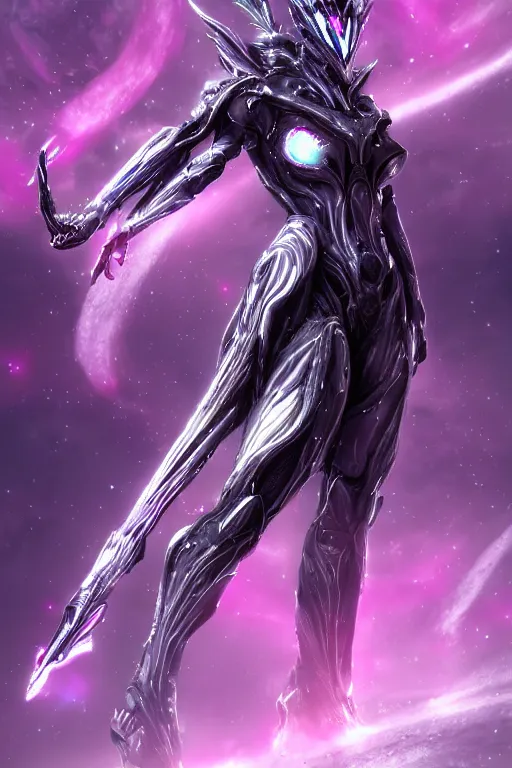 Image similar to galactic hyperdetailed elegant beautiful stunning giantess valkyr warframe goddess paw shot, sharp spines, sharp metal ears, smooth purple eyes, smooth fuschia skin, silver armor, bigger than galaxy, epic proportions, epic scale, epic size, warframe fanart, destiny, furry, dragon art, goddess art, giantess art, furaffinity, octane render