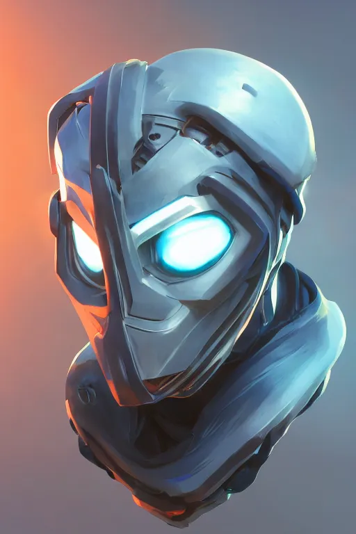 Image similar to epic mask helmet robot ninja portrait stylized as fornite style game design fanart by concept artist gervasio canda, behance hd by jesper ejsing, by rhads, makoto shinkai and lois van baarle, ilya kuvshinov, rossdraws global illumination radiating a glowing aura global illumination ray tracing hdr render in unreal engine 5