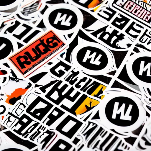 Image similar to graphic design stickers in style of david rudnick, eric hu, acid, y 2 k