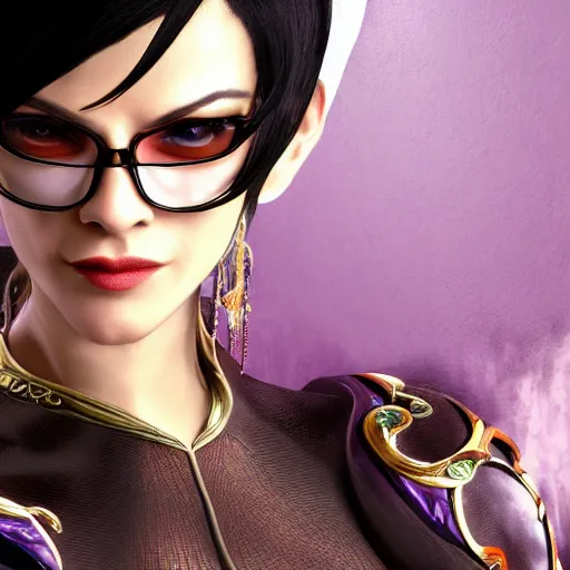 Prompt: asia argento as bayonetta, 8 k resolution lots of details, photo realistic, extremely high quality