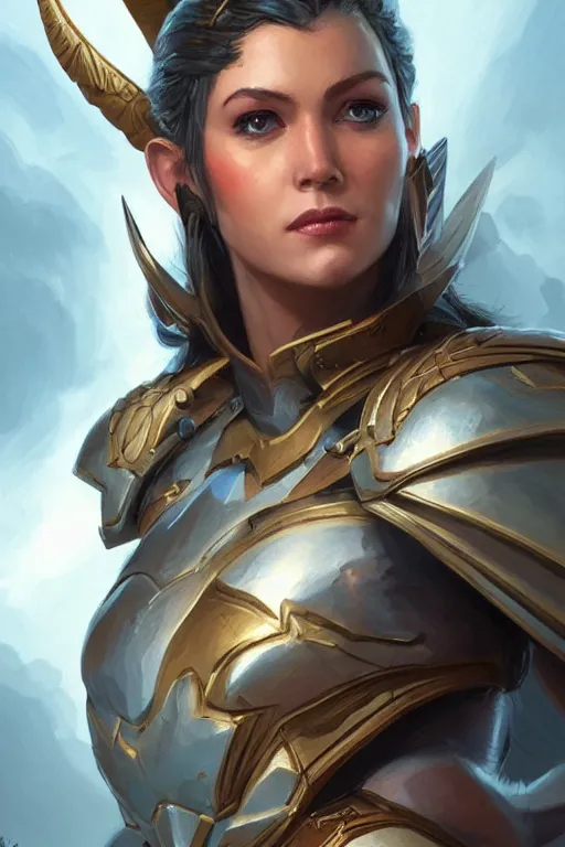 Image similar to amazon valkyrie athena, d & d, fantasy, portrait, highly detailed, headshot, digital painting, trending on artstation, concept art, sharp focus, illustration, art by artgerm and greg rutkowski and magali villeneuve