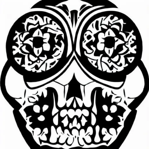 Image similar to tattoo design, stencil, tattoo stencil, traditional, a world famous tattoo of a geometric skull