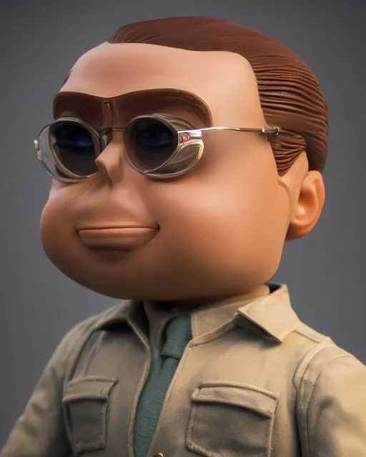 Image similar to highly detailed closeup, face profile portrait of a low poly tin toy tom cruise, depth of field, nicoletta ceccoli, mark ryden, lostfish, max fleischer, breathtaking, detailed and intricate environment, 8 k resolution, hyperrealistic, octane render