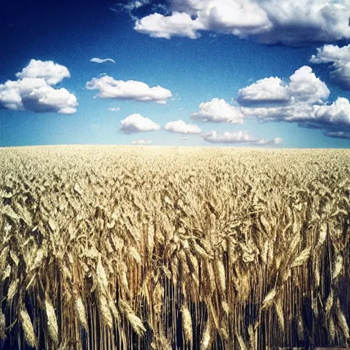 Prompt: “cotton candy clouds over a field of wheat and rivers of chocolate, high definition, digital art, high quality, whimsical, atmospheric”