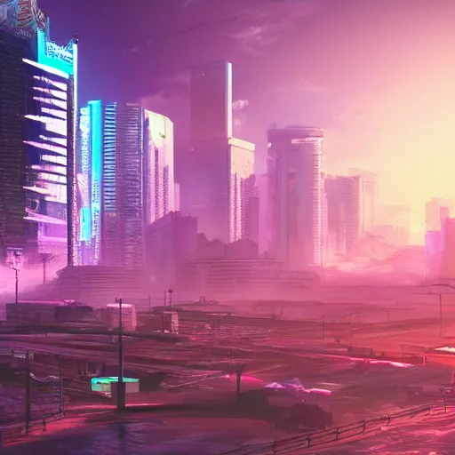 Image similar to vaporwave cyberpunk photorealistic in elden ring setting