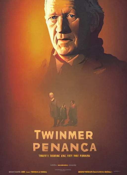 Prompt: Twin Peaks poster artwork by Michael Whelan and Tomer Hanuka, Rendering of Werner Herzog the film director visiting Twin Peaks to record the phenomena, full of details, by Makoto Shinkai and thomas kinkade, Matte painting, trending on artstation and unreal engine