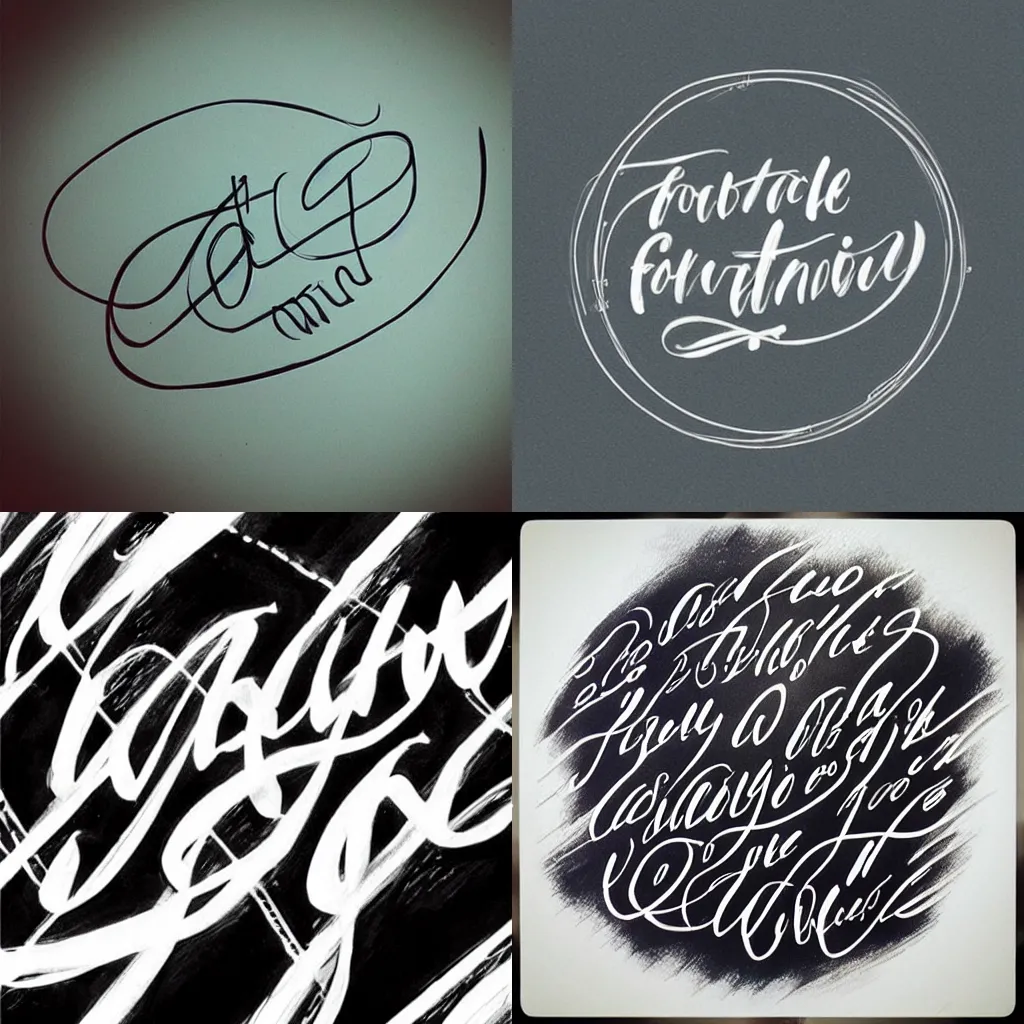 Prompt: “Calligraphy, futuristic”