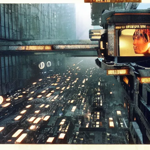 Image similar to film still blade runner set in the Soviet Union