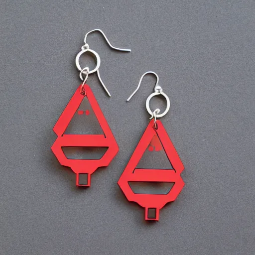 Image similar to segmented 2d laser cut earrings, doctor who