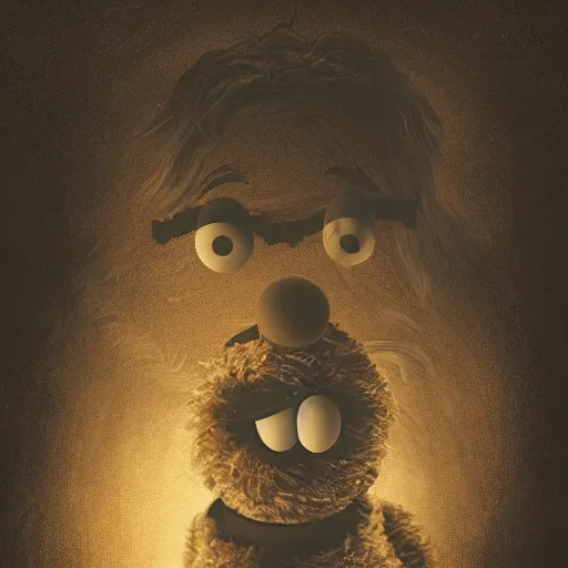 Prompt: sesame street haunted by muppet ghosts, full moon, digital illustration, gothic horror, very detailed, haunting, cinematic lighting, moody, vivid