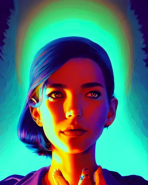 Image similar to lsd, acid trip, a beautiful woman with ( skunk ) features, dramatic lighting, by ilya kuvshinov, artgerm, wlop, greg rutkowski, ultra detailed colorful repeating fractals in the background by moebius, beeple, artstation