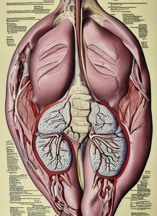 Prompt: vintage medical anatomical illustration of the blob ( 1 9 8 8 ), highly detailed, labels, intricate writing