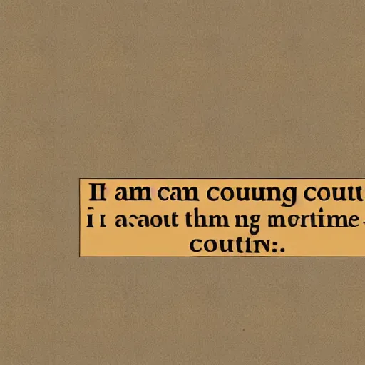 Image similar to i am counting out time,