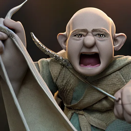 Image similar to still lord of the rings, claymation, 8 k, hyperdetalied, cgsociety,