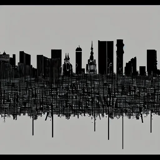 Image similar to moscow skyline, in the style of Scandinavian design, 4k, line brush, minimal, overlaid with russian text