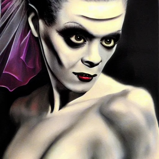 Image similar to realistic airbrush art bride of frankenstein c - 1 2. 0